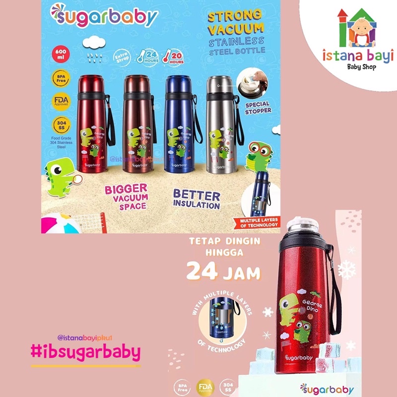 Sugar Baby STRONG Vacuum Stainless Steel Bottle (600 ml) - Thermos Air Panas