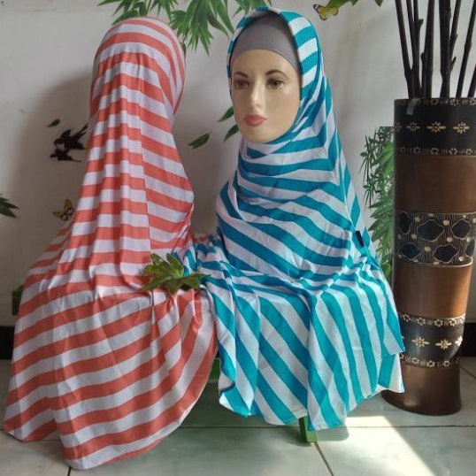 Hijab instan pet motif salur