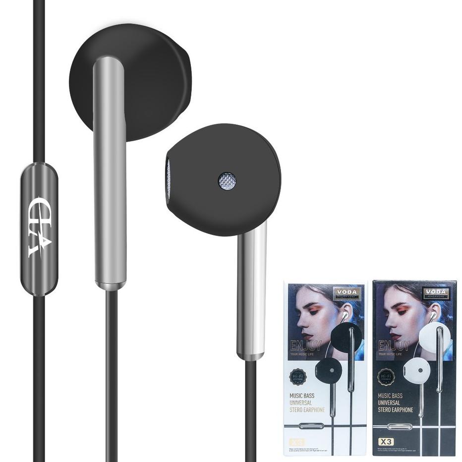 [XS1239] BOS - HANDSFREE VODA X3 EXTRA BASS MAKARON | BUDS IN-HF EARPHONE HENSET HEADSET HEDSET VD M