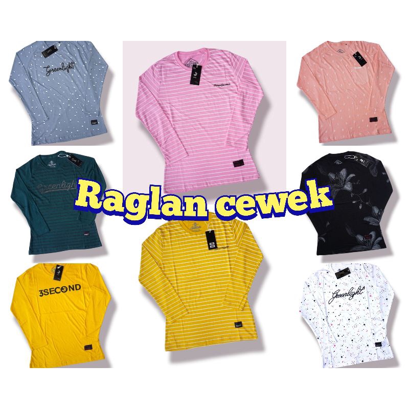 KAOS RAGLAN CEWEK PANJANG KAOS DISTRO