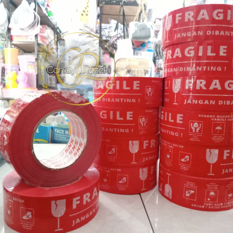 

Lakban Jangan Dibanting 300 yard full merah SNS Sticky & Strong / Lakban Fragile Merah Isi 300 yard Tebal Ulet