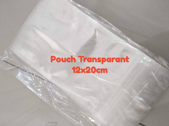 Isi 100 pcs Standing Pouch Transparan 12x20cm Plastik Klip Berdiri Bening Food Grade Impor