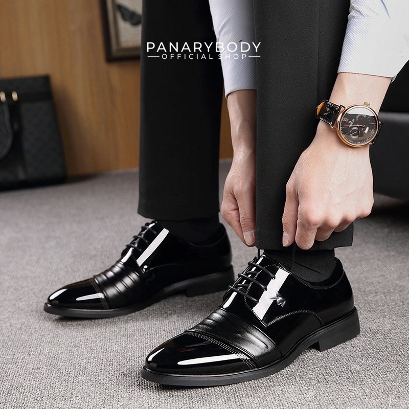 Sepatu Pria Formal Tanpa Tali Sepatu Oxfords Men Shoes Pantofel Hitam Pria pantopel