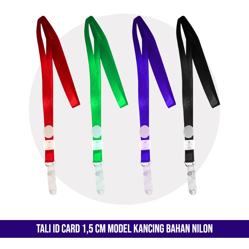 

TALI ID CARD NILON 1,5 CM KANCING / GANTUNGAN TALI ID CARD ( ISI 100 Pcs )