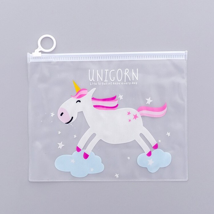 

Zipper Bag Ziplock Kantong Transparan Amplop Plastik Unicorn - Cloud