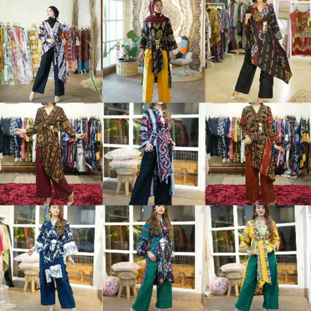 [9 motif ] setelan baju batik tenu kulot blouse premium