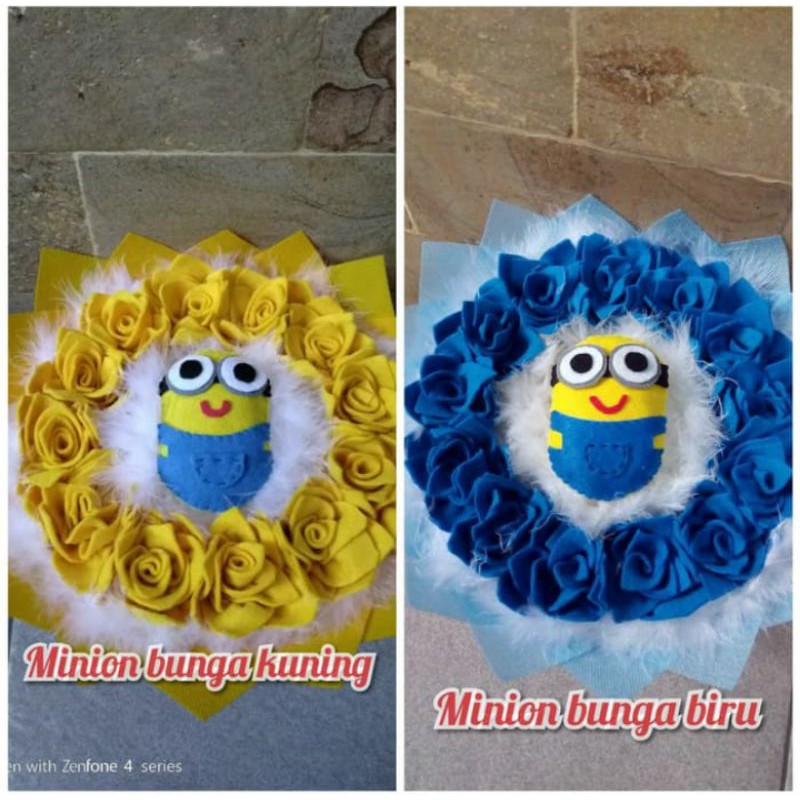 Buket bunga karakter Minions hadiah spesial lucu