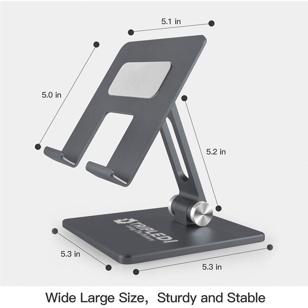 Stand Holder iPad Tablet Dudukan HP iPhone Android TRIPLEDI Desktop POS Meja Kasir Aluminium