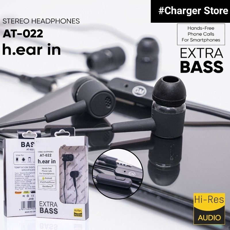 Headset Soni AT022 Handsfree Stereo Super Extra Bass