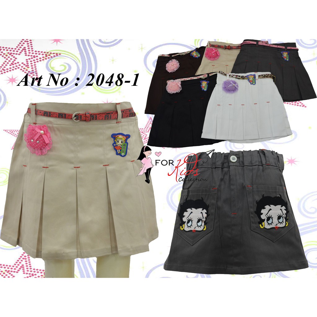 Rok Mini Anak Perempuan Katun Satin Tebal Import Bordir