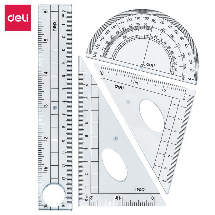 

Drafting Set 4pcs Ruler Set Squares Protractor E9597 OBRAL