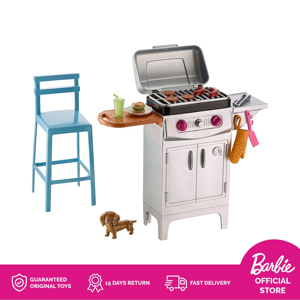 barbie bbq grill set