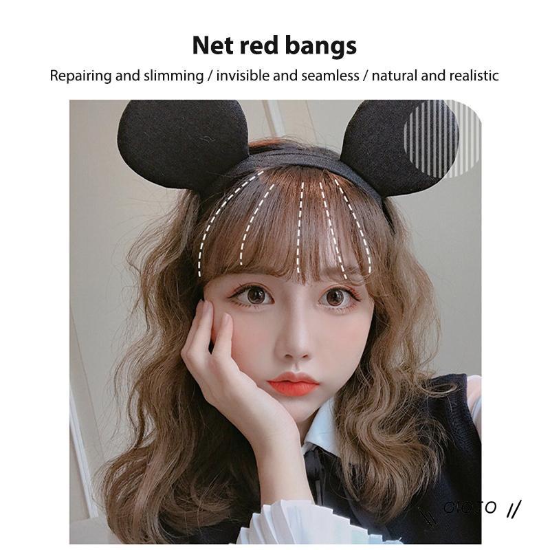 【COD】Wig Rambut Poni Palsu 3D Pengganti Warna Putih Untuk Wanita