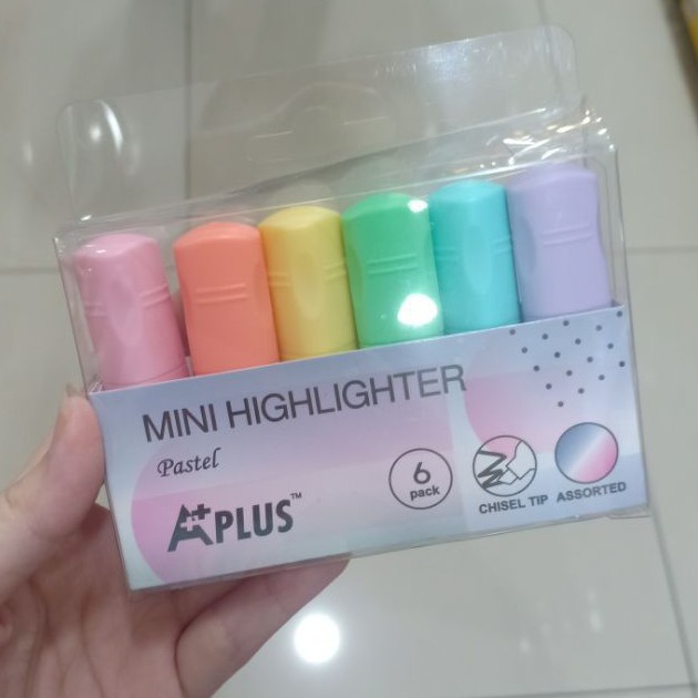 

Aplus Mini Highlighter Penanda Stabilo Spidol Marker Set Alat Tulis Pastel Colour 6 Pcs