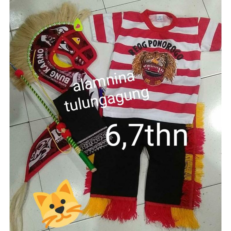 setelan kaos reog Ponorogo kuda lumping spon cambuk udeng jawa