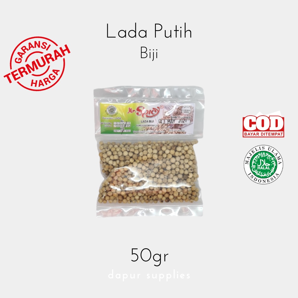 Biji Lada Putih / White Pepper Seeds – Mr Spicy 50g