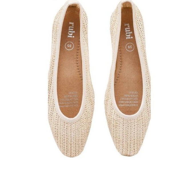 Rubi White Flat Shoes