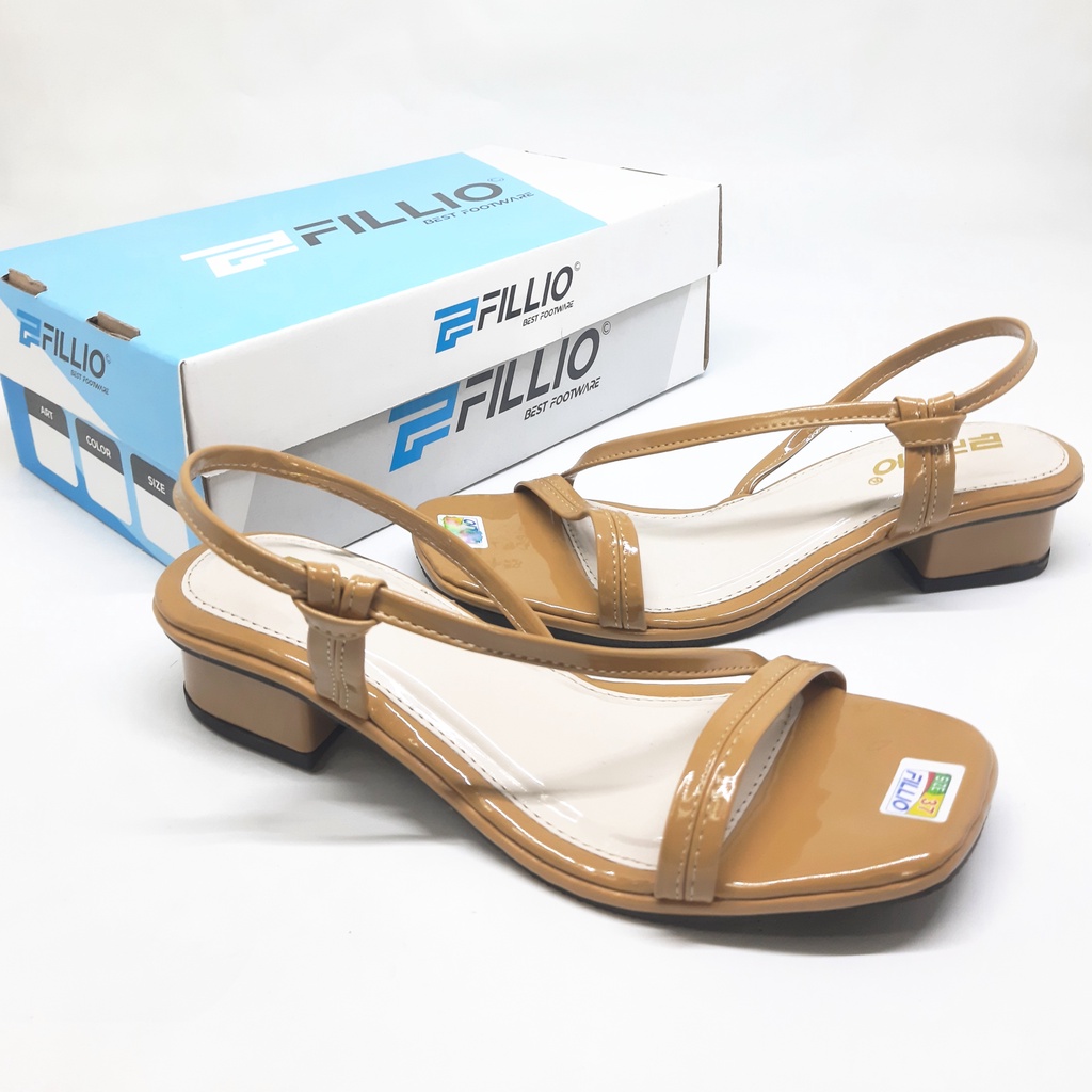 Sandal Heels Tali Wanita 3cm Terbaru Fillio K09