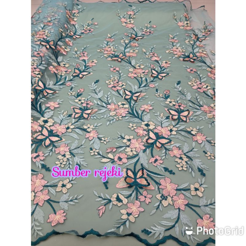 TULLE embordery 3D kupu2 terbaru