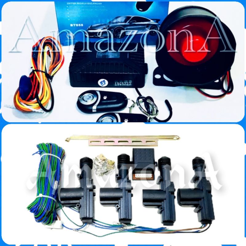 Paket Alarm Mobil BT555 dan Central Lock 4 Pintu