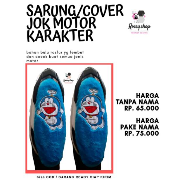Sarung/cover jok motor doraemon baling baling lucu