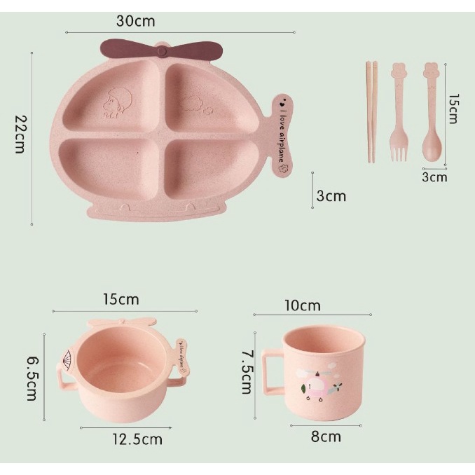 T24 - Set Piring Makan Anak Desain Lucu / Perlengkapan Mpasi Anak