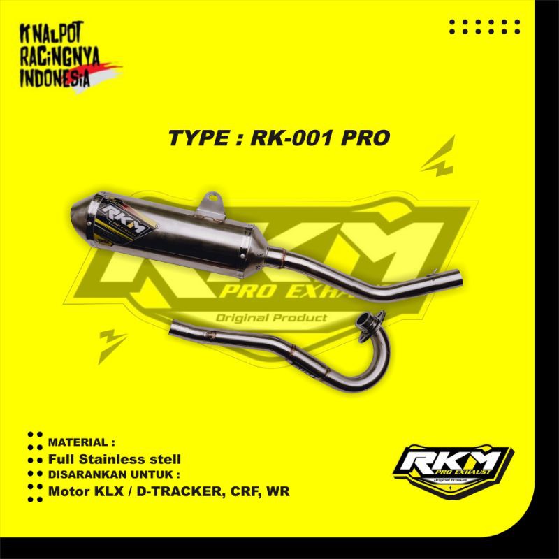KNALPOT RKM PRO EXHAUST TRAIL CRF AND KLX RK-001 PRO