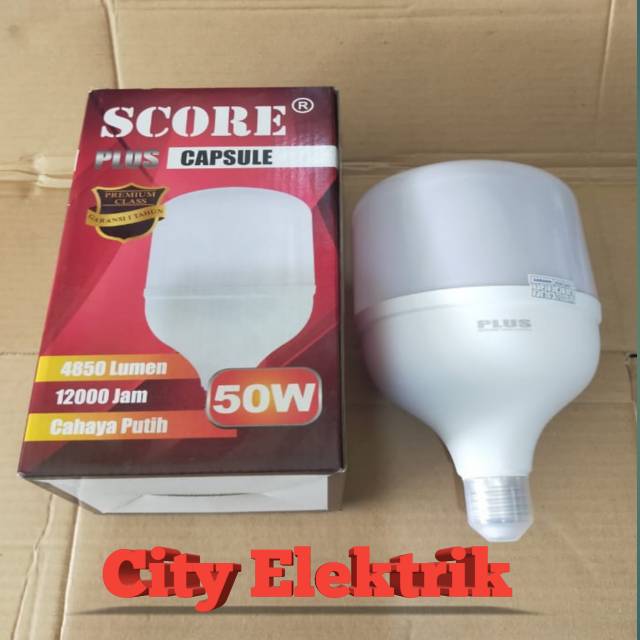 Lampu Murah Bohlam LED SCORE PLUS 50 Watt- Bergaransi 1 Tahun