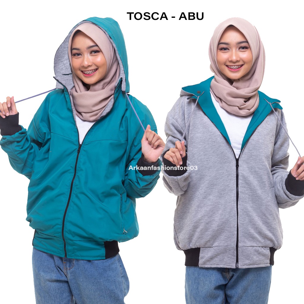 AKN- JAKET COUPLE PRIA DAN WANITA / JAKET PASANGAN / JAKET HOODIE COUPLE BOLAK BALIK 2IN1