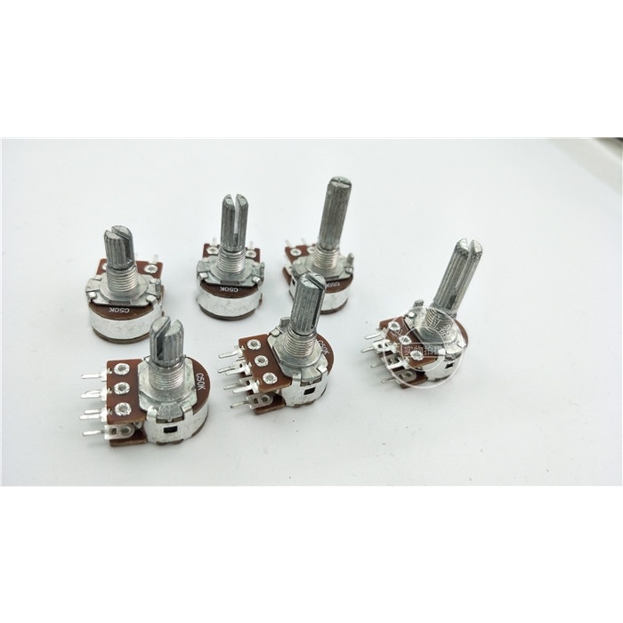 5pcs Potentiometer Ganda RK163G 148 Tipe C50K Gagang Bunga 6 Pin