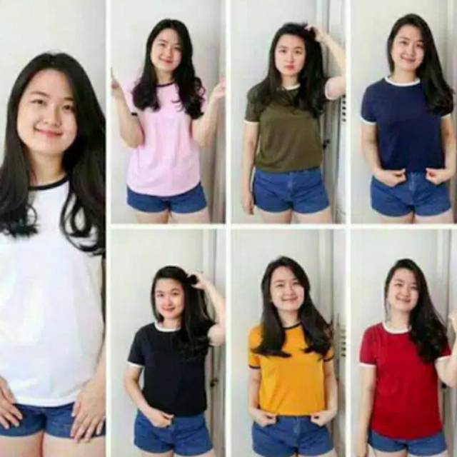 RINGER TEE POLOS / KAOS WANITA