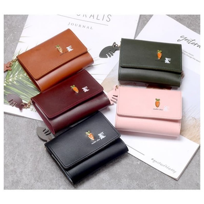 DOMPET KECIL WANITA MINI LIPAT PENDEK CEWEK WOMEN WALLET KARTU IMPORT KULIT PREMIUM MURAH LUCU GF488