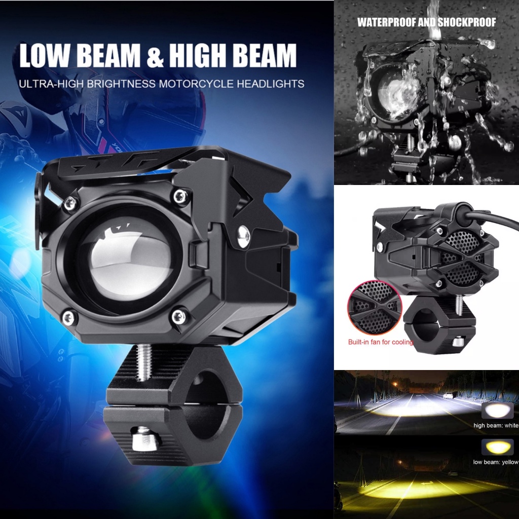 MOTOLIGHT OTCO, lampu tembak motor mobil 2 warna, lampu sorot paling terang ampuh untuk musim hujan 
