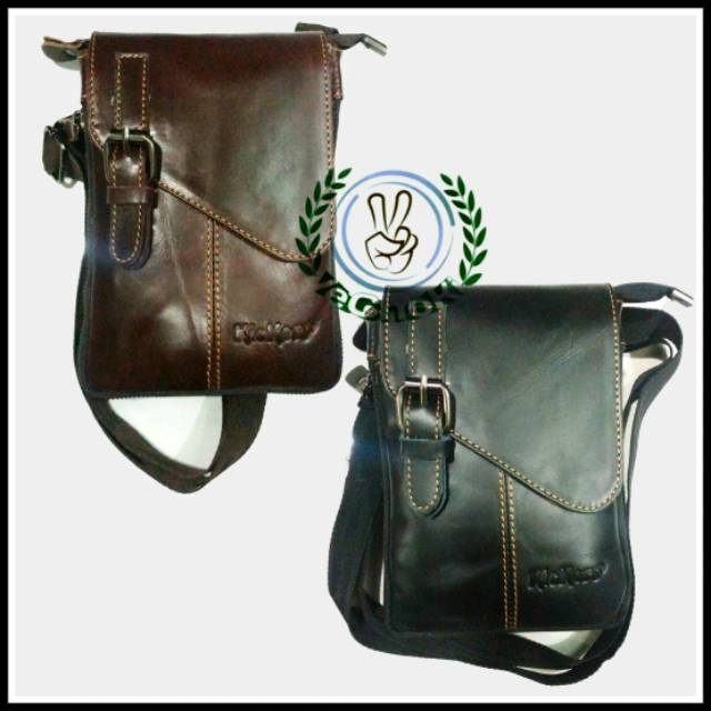 Tas Selempang Pinggang Sarung HP Pria Kulit Sapi Asli - Kickers AFJ566