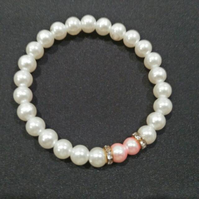 gelang mutiara putih