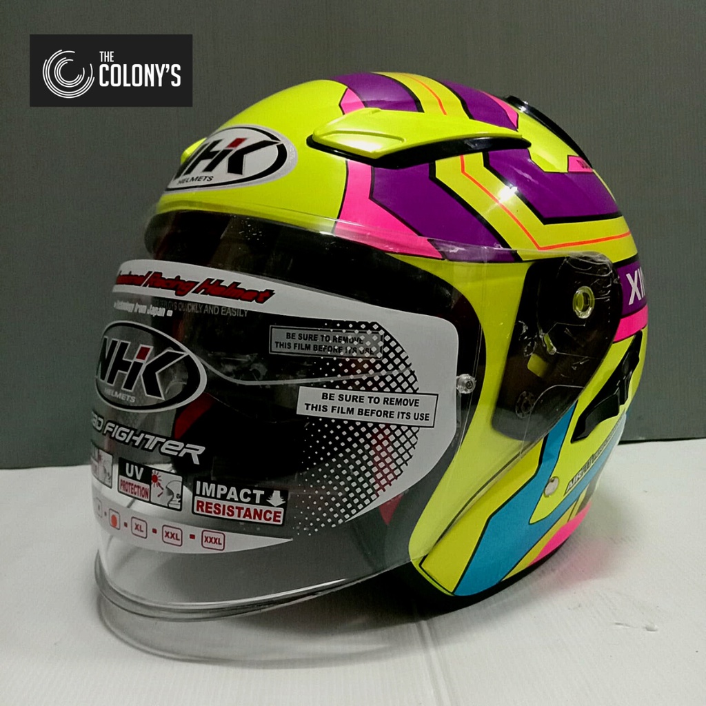HELM NHK R1 R 1 HALFFACE HALF FACE HELM NHK HALF FACE HALFFACE DUA 2 KACA DUA 2 VISOR|HELM NHK R1 XI