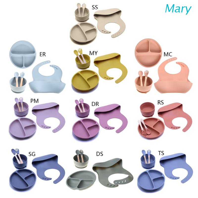 Mary 5PCS / Set Alas Makan Bayi Bahan Silikon Food Grade BPA Free