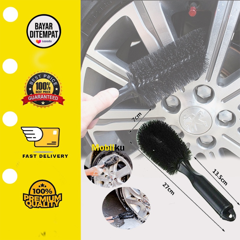 [BISA COD] Sikat Velg Pembersih Velg Pelek Ban Mobil Motor Wheel Brush Bulu Halus Anti lecet Fender Kolong Rim