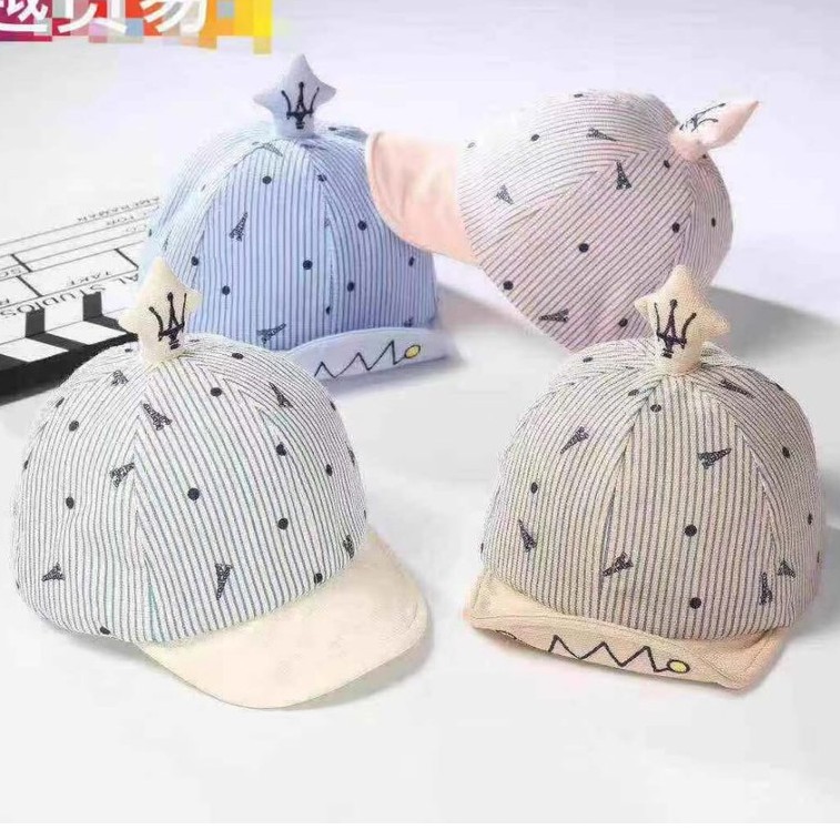 Topi baseball Anak Bayi laki-laki perempuan motif SALUR PARIS fashion korean style import