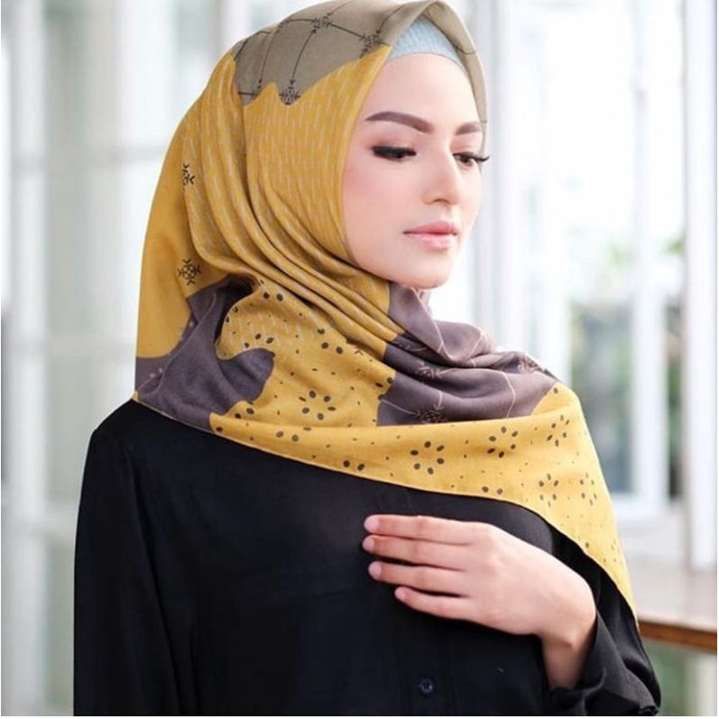 HIJAB Voal Premium Motif Segi empat , Hijab Square Printing (20 MOTIP) laser cut-MH 97