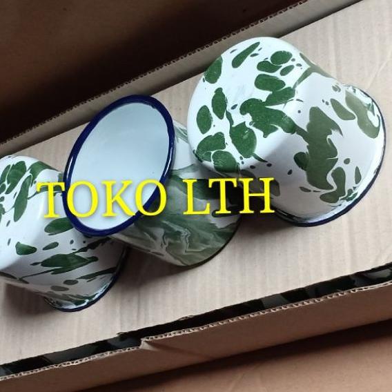 Trend✔️ PER 6 PCS CANGKIR JADUL LURIK BLIRIK BLURIK / GELAS KALENG PANCI SENG ENAMEL[.SET-229>.] [th