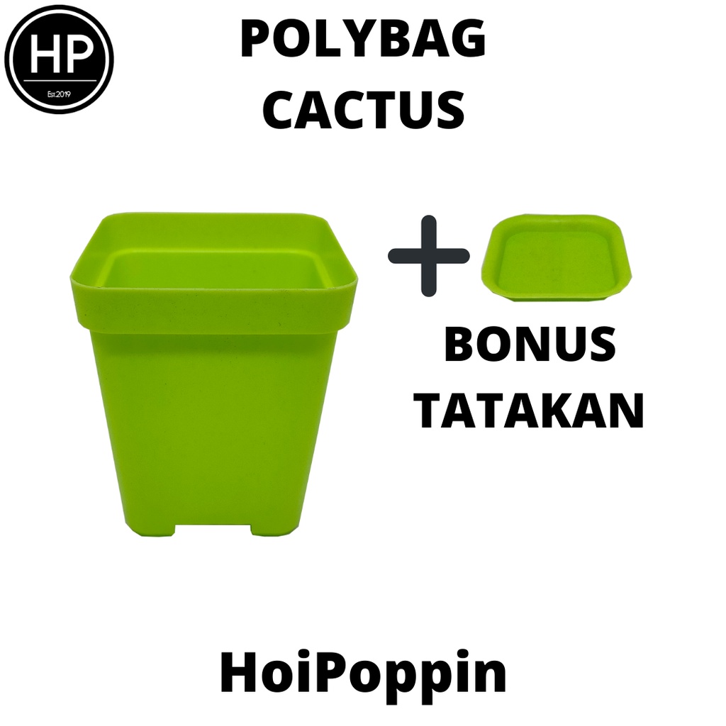 HPP - Polybag (Hijau) - cactus polybag - pot cactus - pot elastis - pot dan tatakan - pot - pot hias