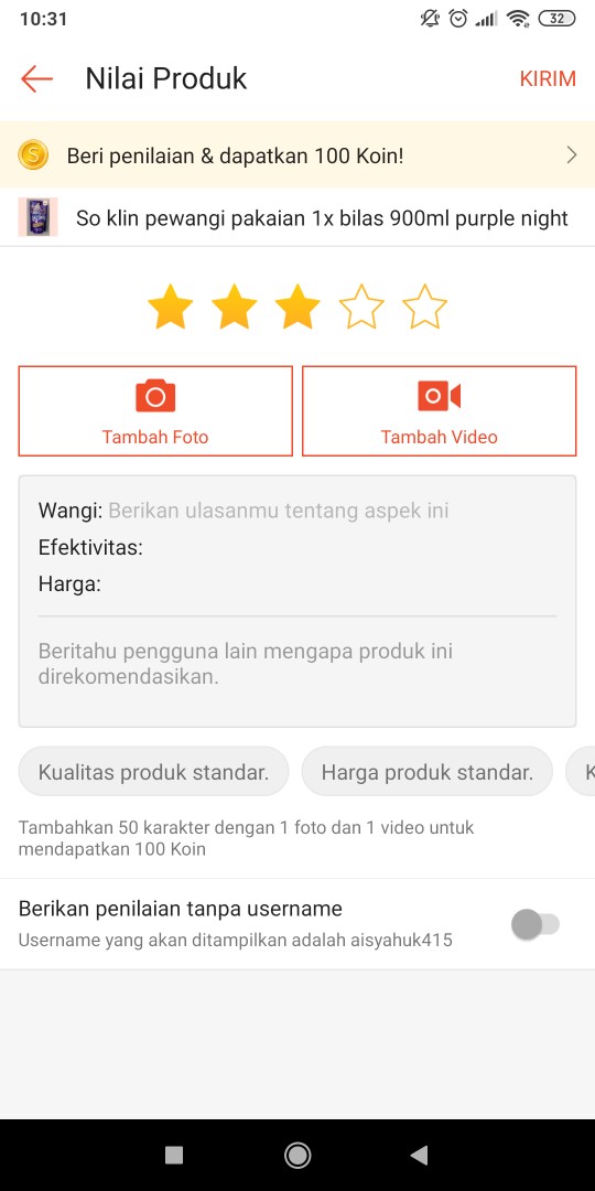 So Klin Pewangi Pakaian 1x Bilas 900ml Purple Night