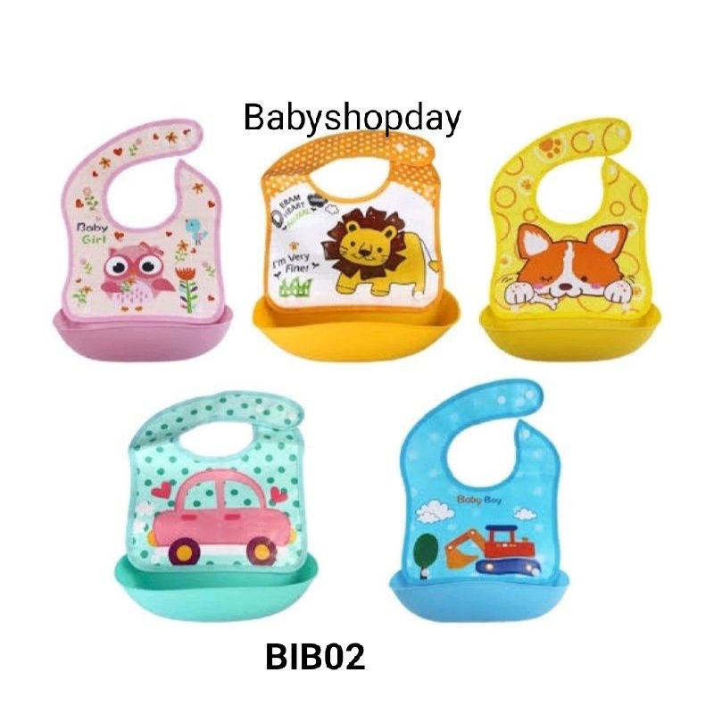 Celemek Makan BIB Baby Safe, BIB silicone, tatakan makan bayi Babysafe BIB02 BIB04 BIB05