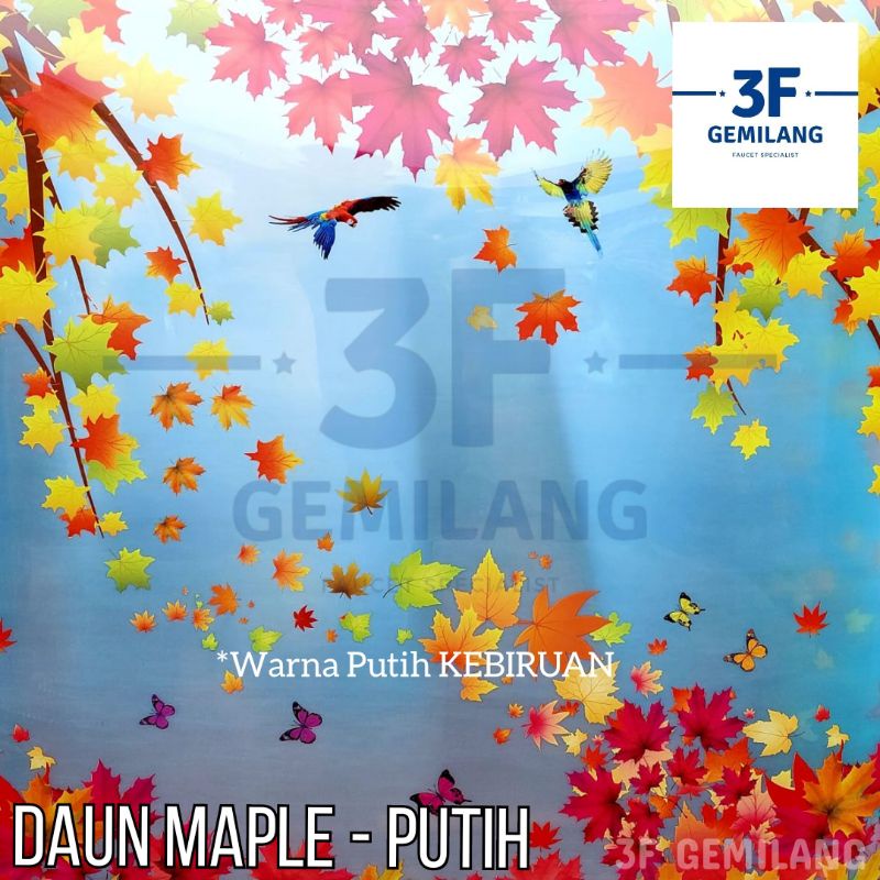 Fiber Plastik Penutup Pagar Rumah Motif Daun Maple Leaf Mewah Meteran