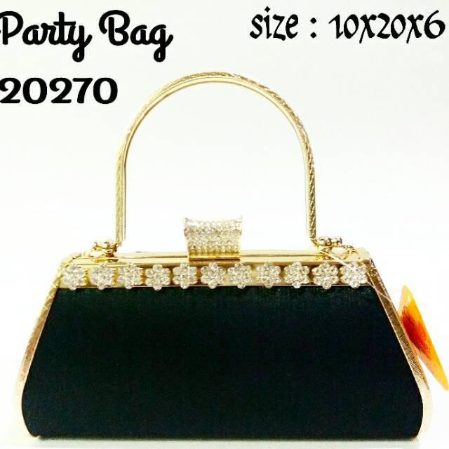 Tas pesta kondangan party bag sunflower 20270 warna hitam atau black