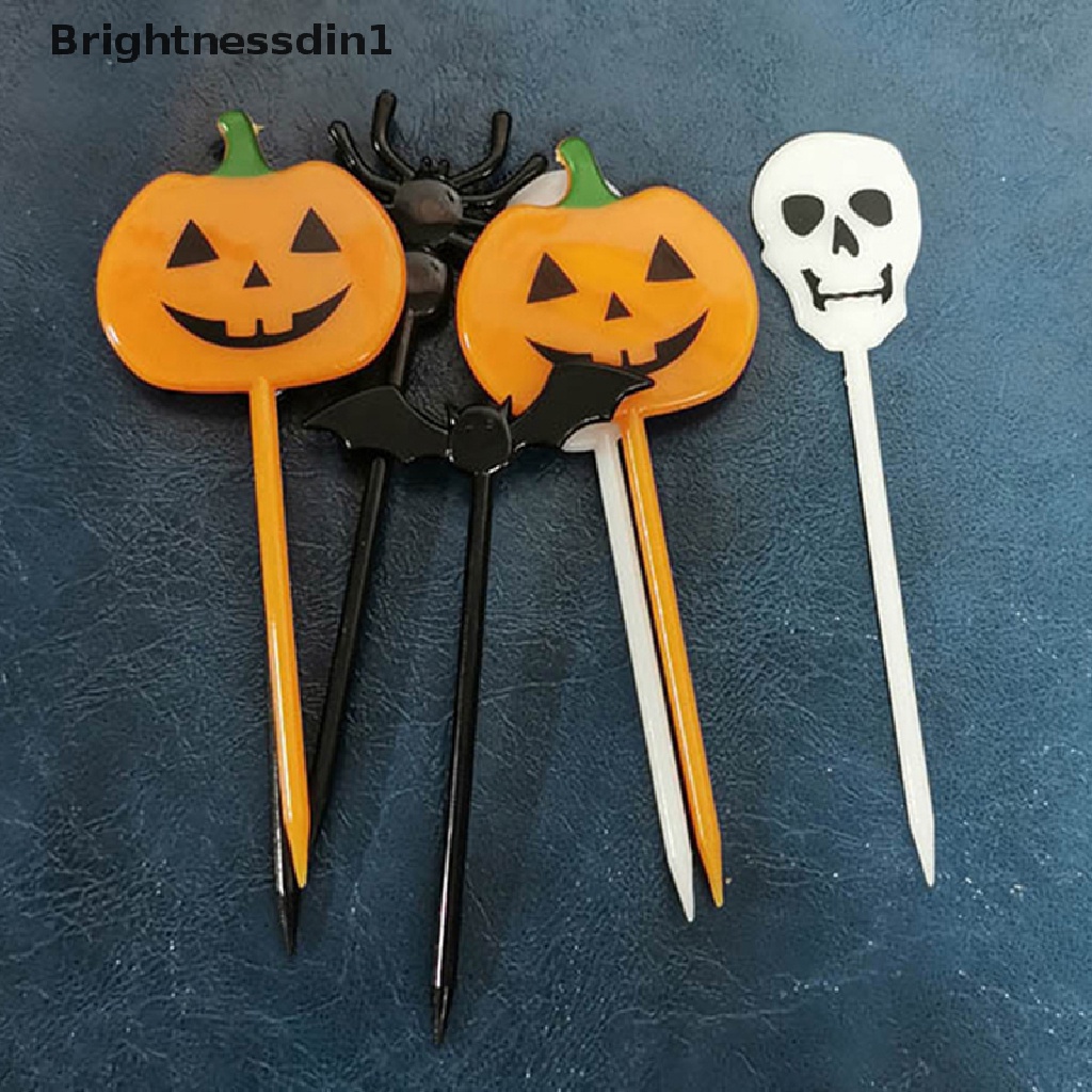 10pcs / set Tusuk Gigi Desain Kartun Halloween Untuk Anak