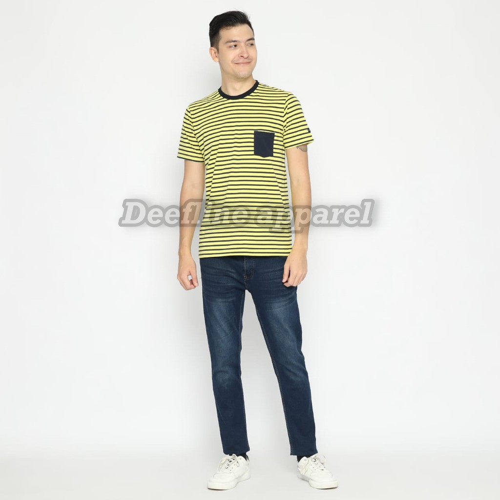 Deefline T-Shirt Stripe Aseo Mustard Pocket