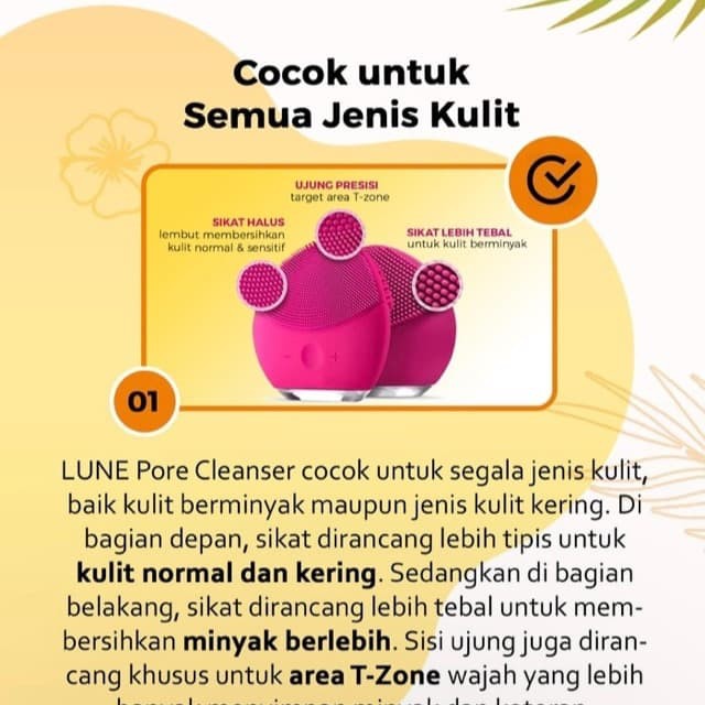 Lune Pore skin Cleanser alat sikat kulit wajah tahan air waterproof