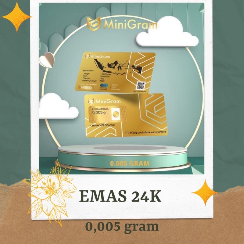 (Siap kirim)Logam Mini/ Mini Gram 0.005 Emas 24 Karat Mini Gold |MINIGRAM 0,005 Gram Logam Mulia Mer